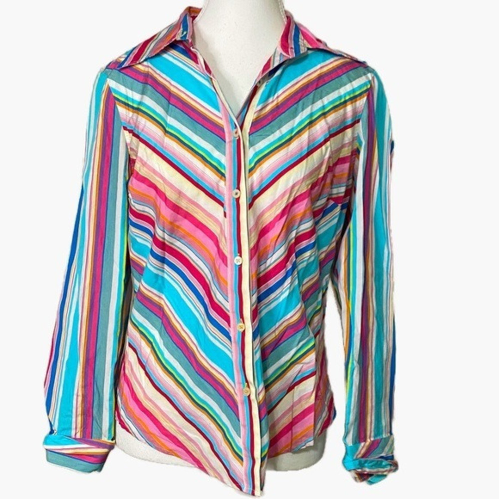Tommy Hilfiger Colorful Striped Button Down‎ Long Sleeve Shirt